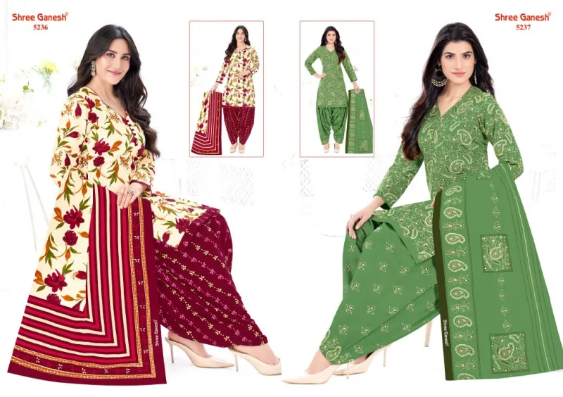 Hansika Vol 32 By Shree Ganesh Cotton Printed Dress Material 